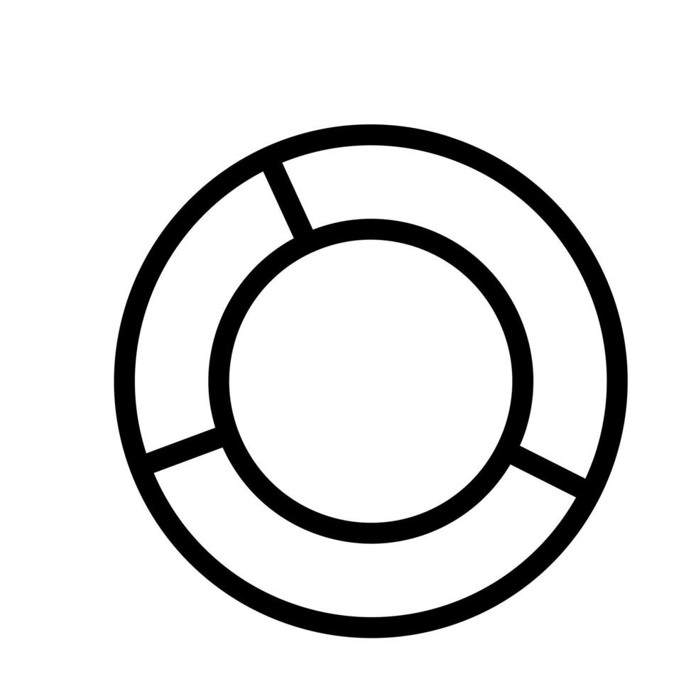 A circular outline graphic of connected Data Ring symbolizing cycles and security. vector