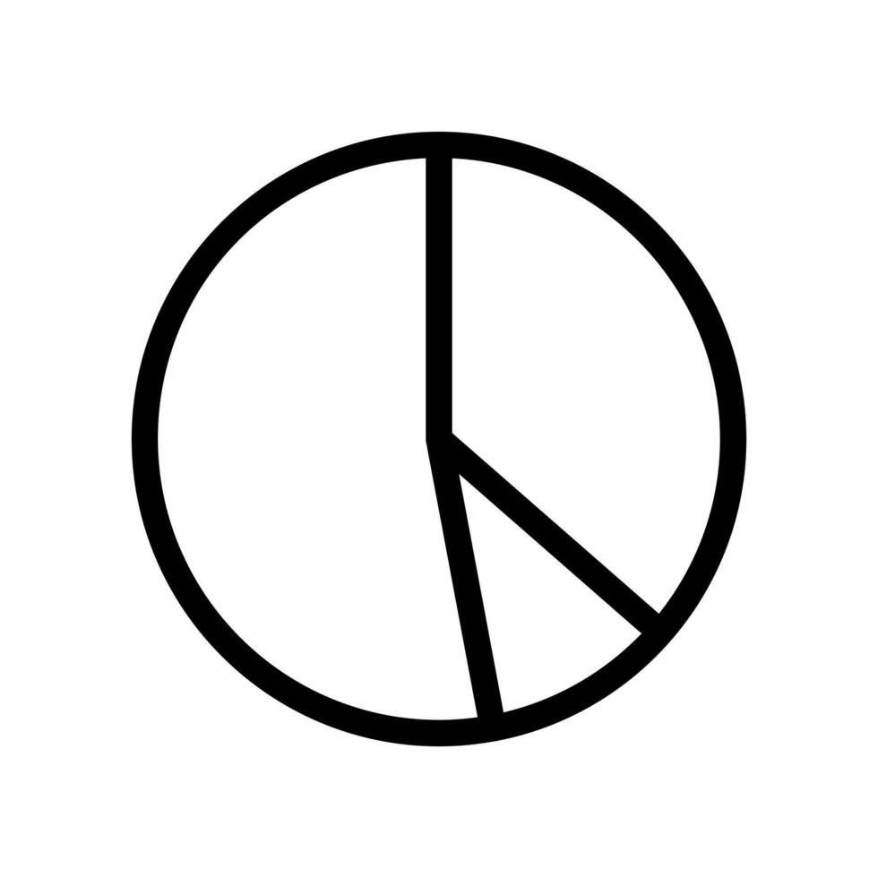 An outlined pie chart divided into segments for proportionate data analysis. vector