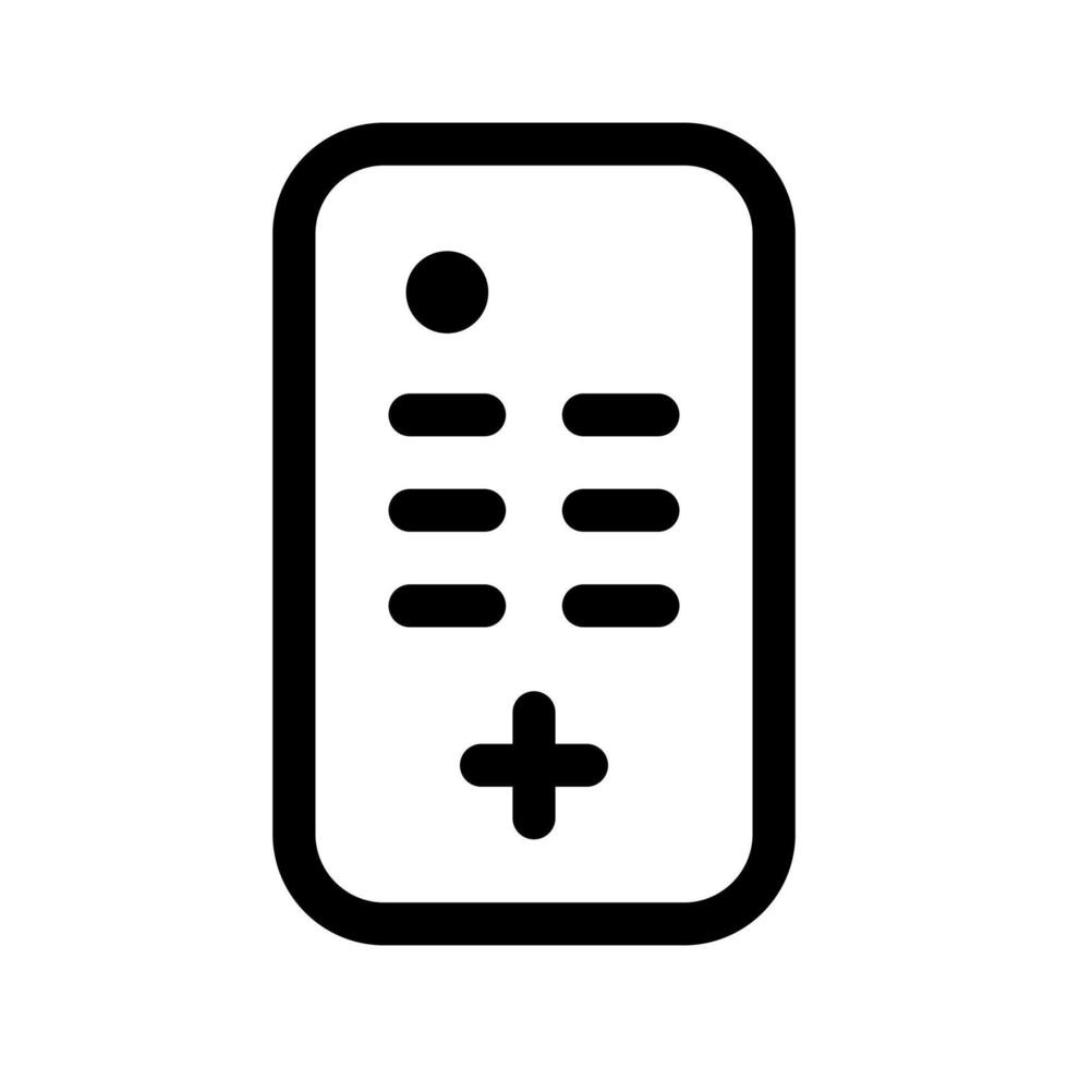 A simple line icon of a handheld remote control unit. vector