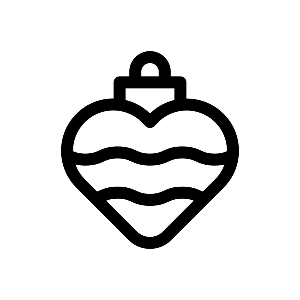 A line-style icon of string lights forming a heart shape, symbolizing love and connection. vector
