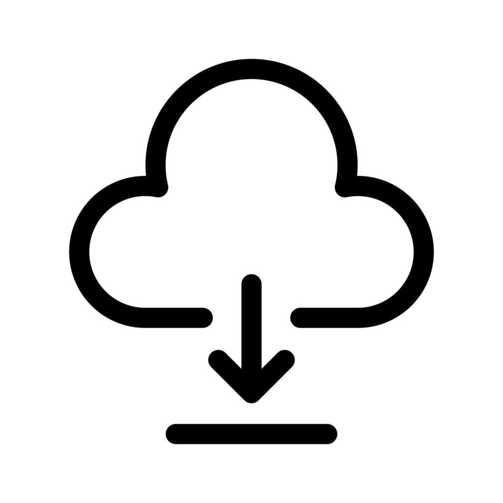 un sencillo línea icono de un nube con un datos chip, representando nube salvar o apoyo almacenamiento. vector