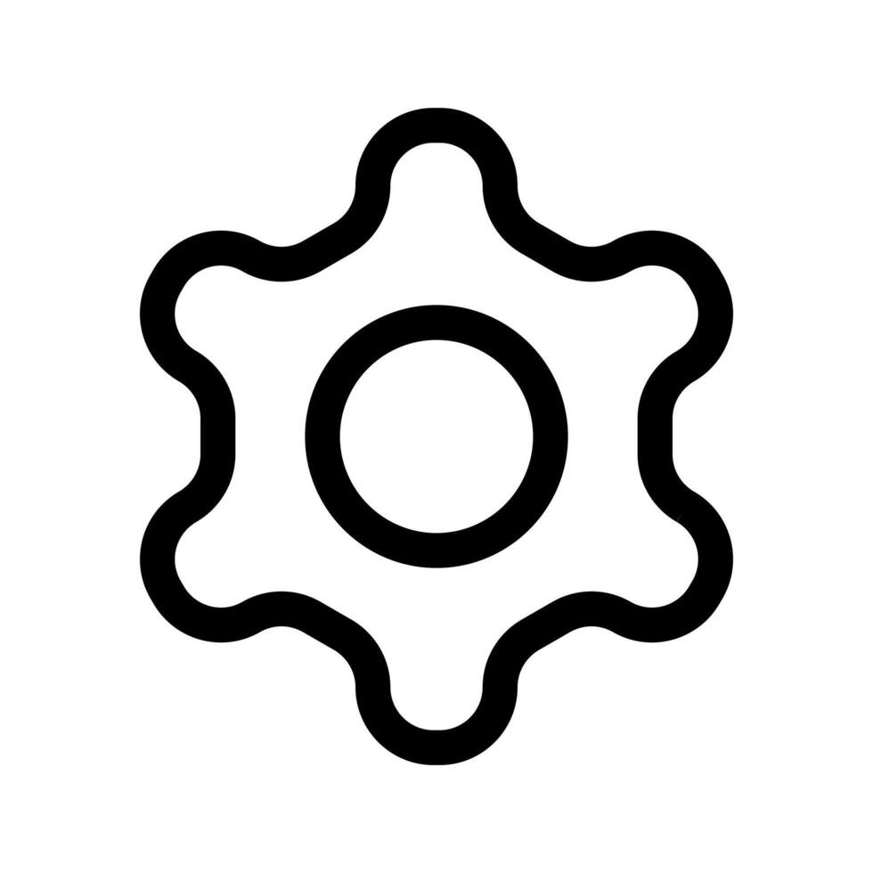 A simple outline icon of a gear or cogwheel, representing general configuration or setting options. vector