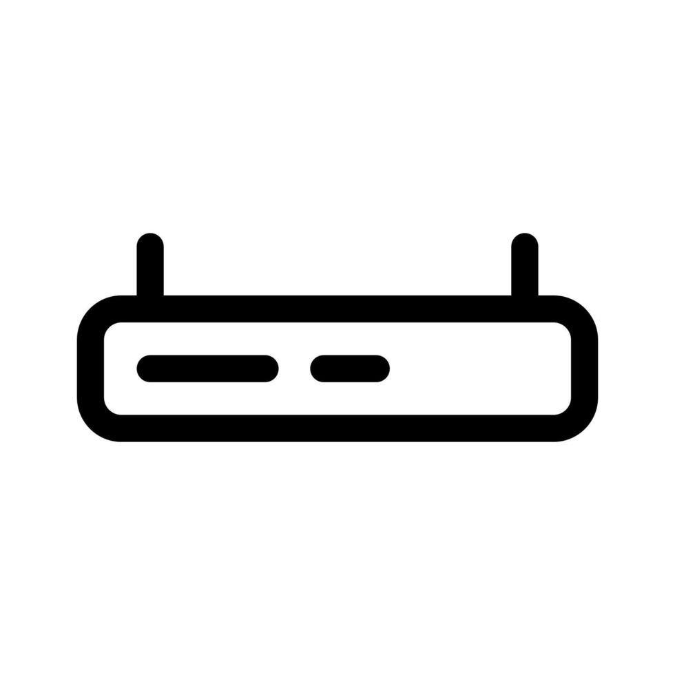 An outline icon of a network router or modem for internet access. vector