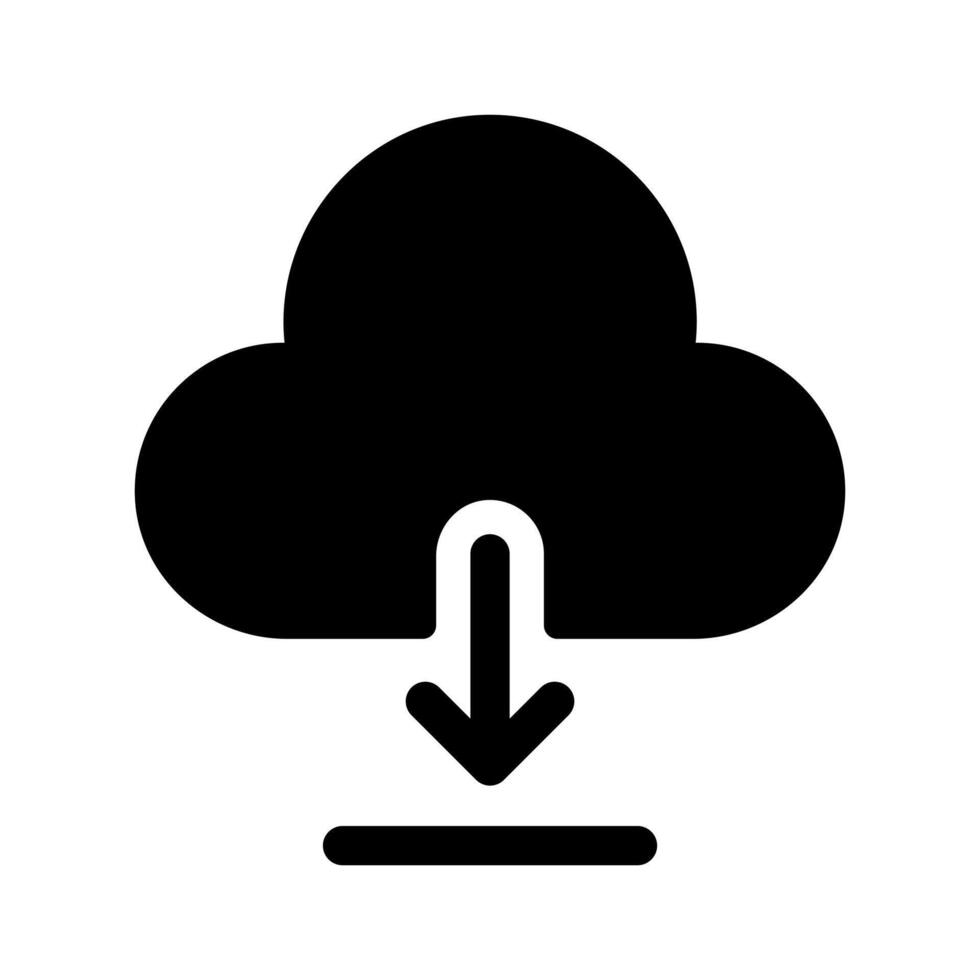 un sencillo lleno icono de un nube con un datos chip, representando nube salvar o apoyo almacenamiento. vector