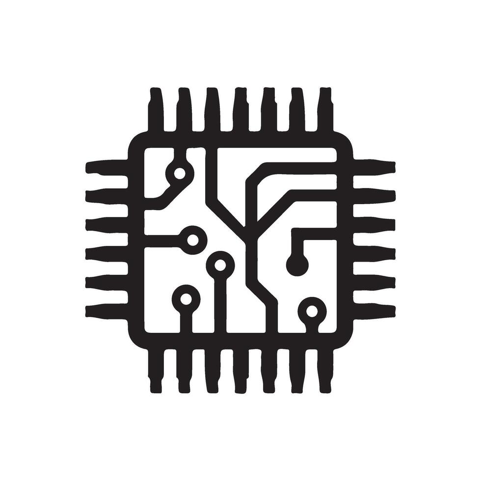 Illustration of a microchip, representing technology vector