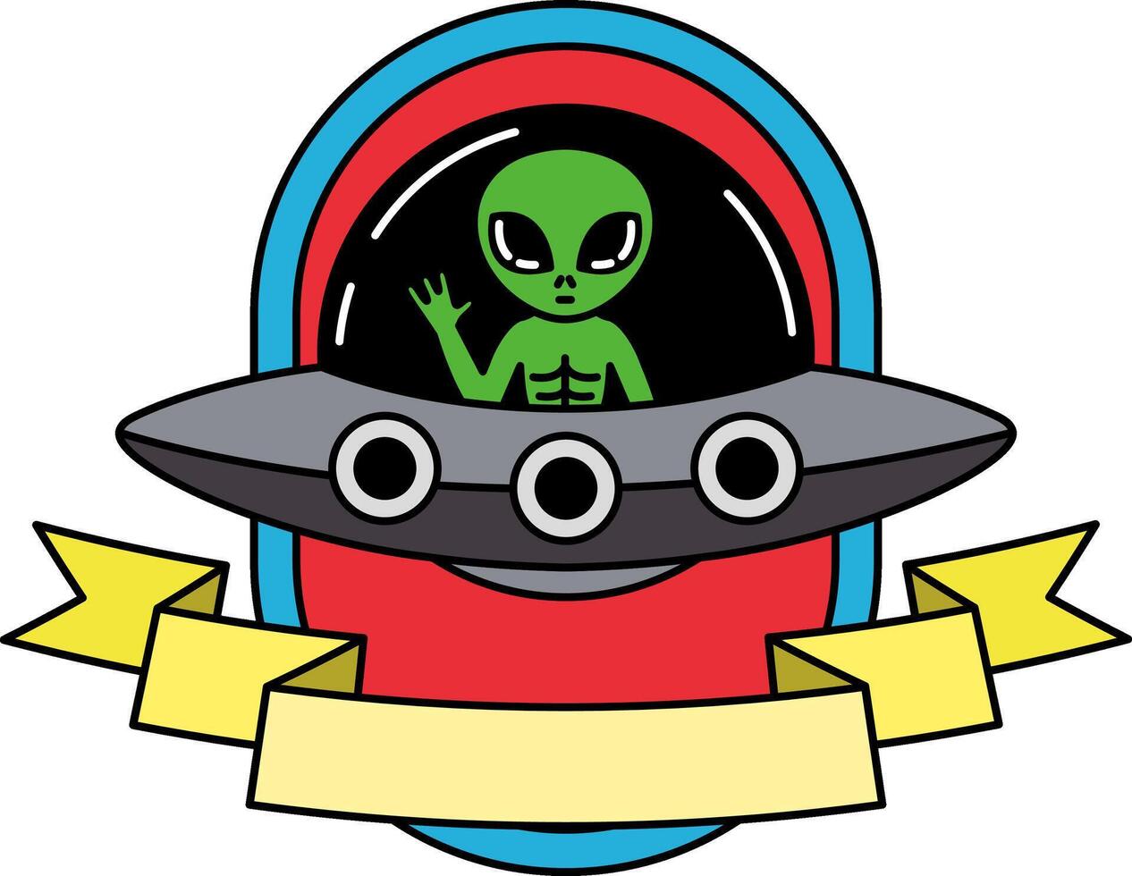 logotype of An alien is on a spaceship vector