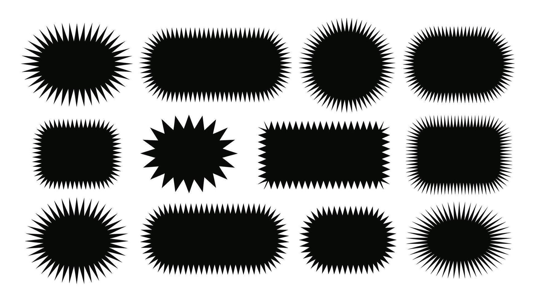 Set of bold, spiky shapes, perfect for adding a modern, eye-catching design element to any project vector