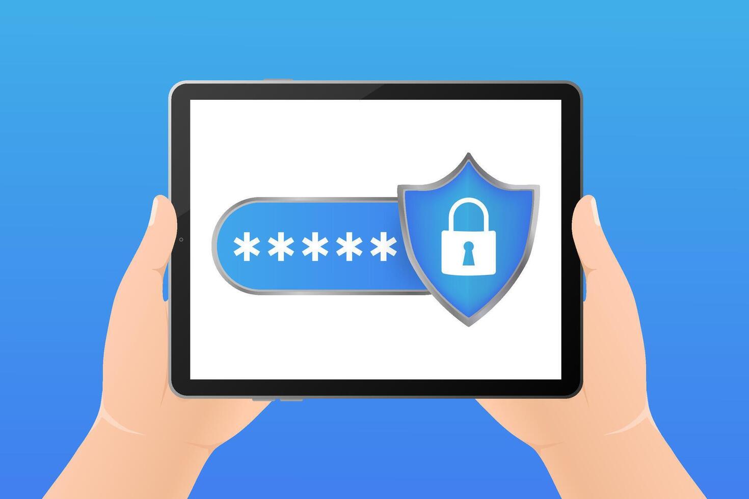 Password secure. illustration, flat. Isometric illustration. Data secure. Icon for mobile app design. vector