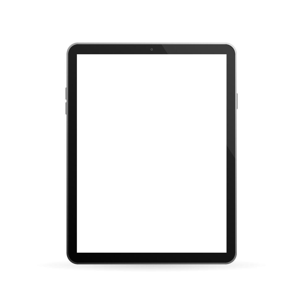Modern button with black empty tablet on white background for mobile app design. Isolated black background. vector