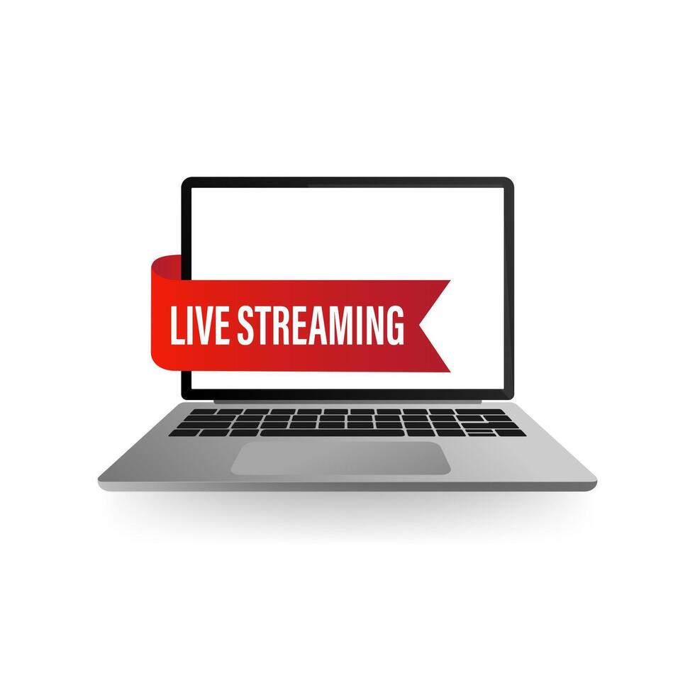 Concept live streaming for web page, banner, presentation, social media, documents. Watch online. vector