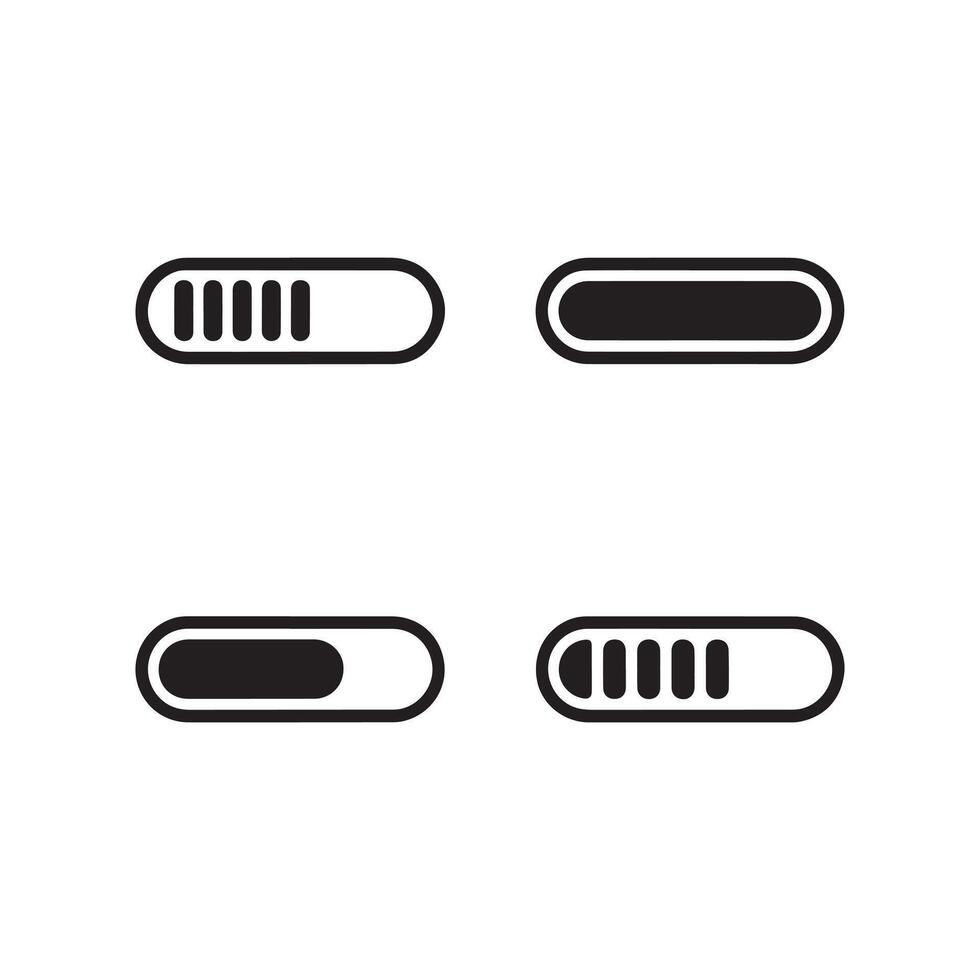 Progreso bar sólido íconos conjunto para tarea Progreso vector