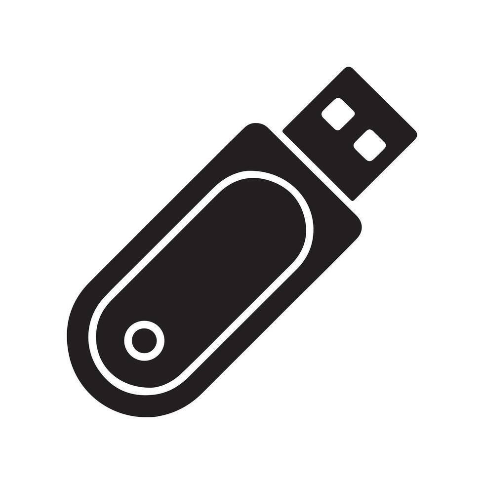 USB Flash Drive Solid Icon for Backup Tool vector