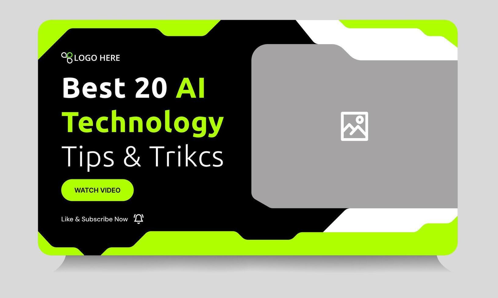 Editable technology tips and tricks thumbnail banner design, daily photography learning tips and techniques cover banner design, editable eps 10 file format vector