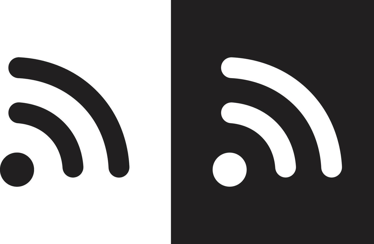 RSS Feed, Wifi symbol icon set vector