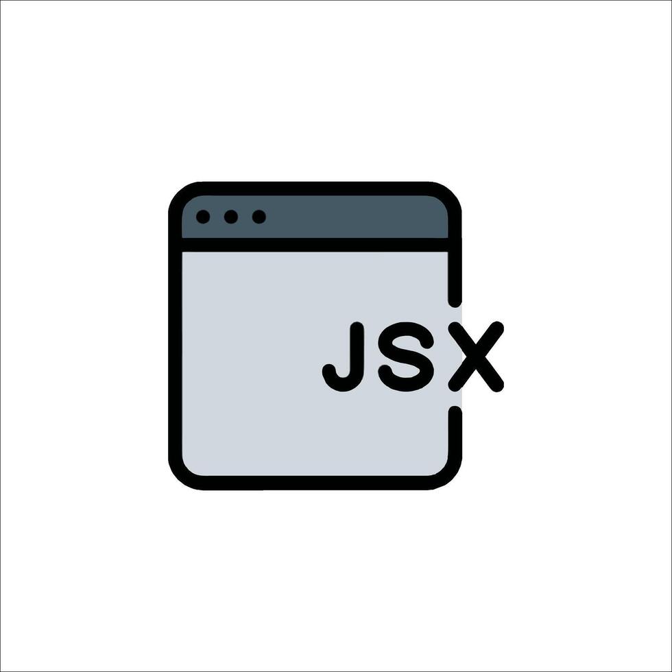jsx archivo icono reaccionar javascript sintaxis extensión símbolo vector
