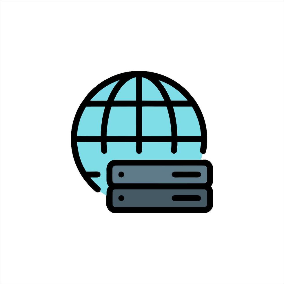 web hospedaje servidor globo icono global red datos centrar vector