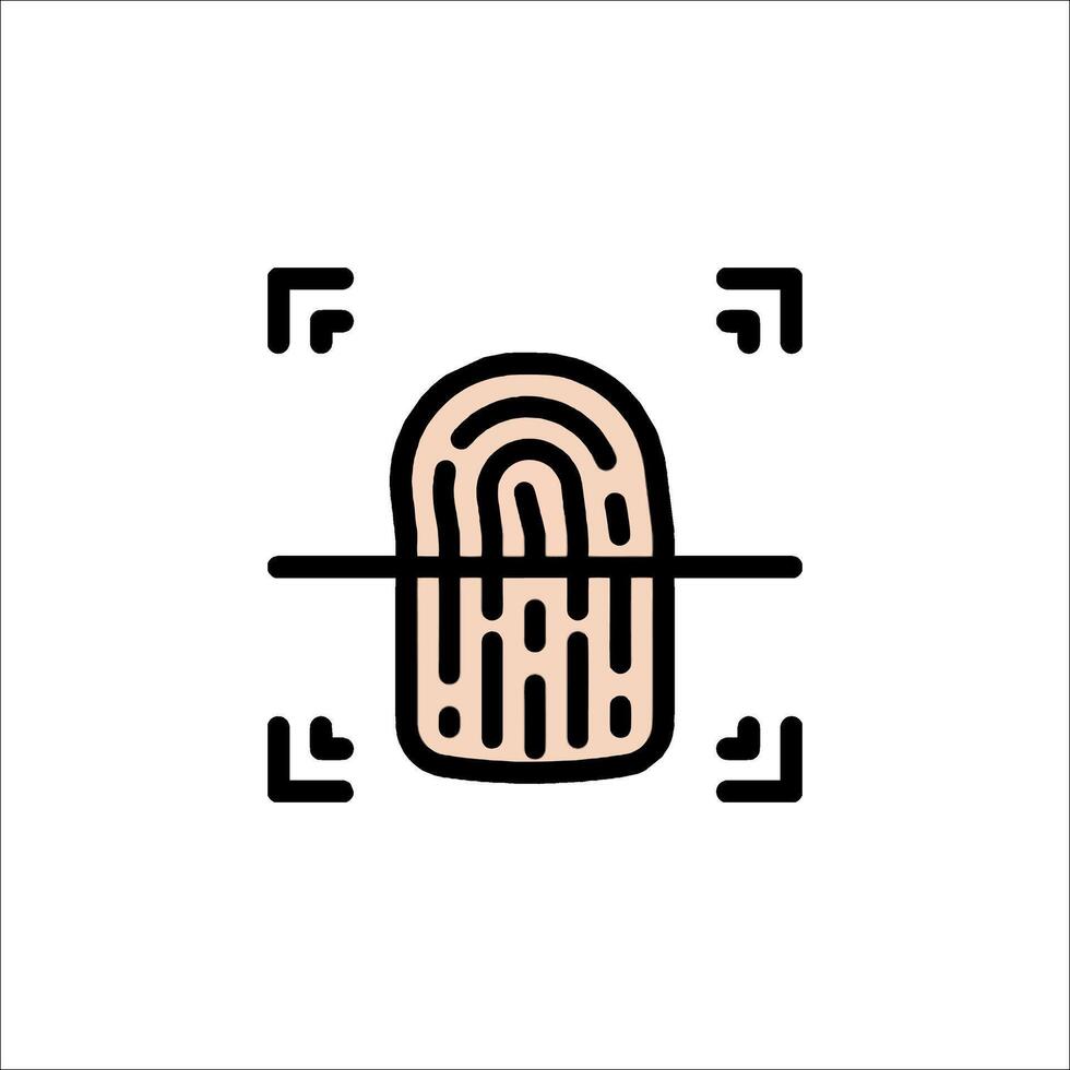 Fingerprint Scan Icon Security Biometrics Identification, digital identity vector