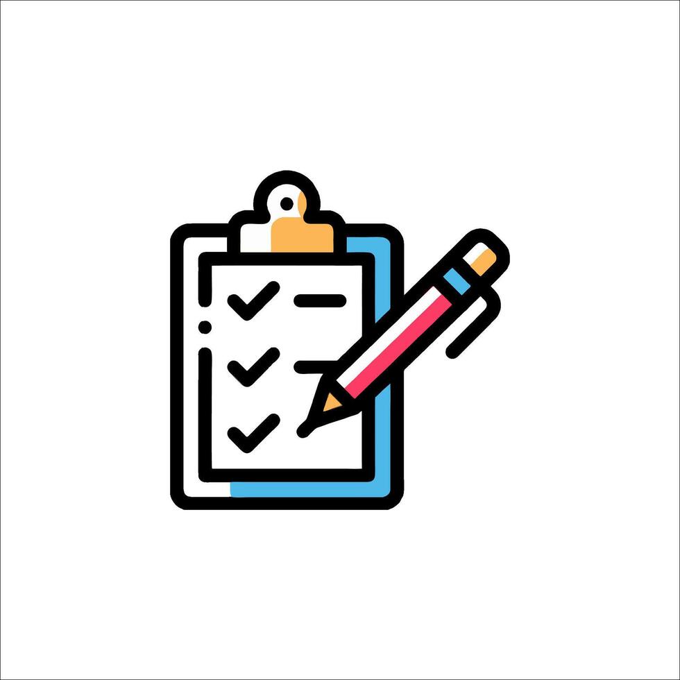 Checklist Icon with Pen Task Management To-Do List vector