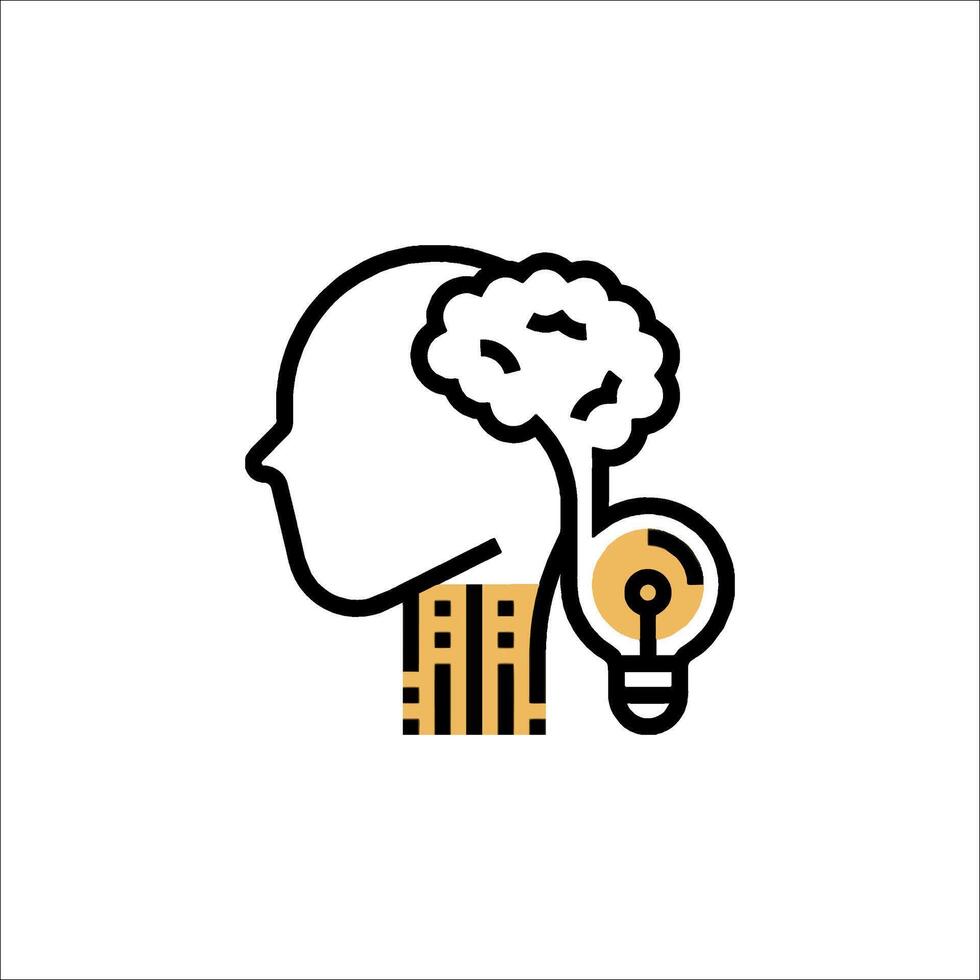 Idea Generation Brain Lightbulb Thinking Concept Illustration, problem solving vector