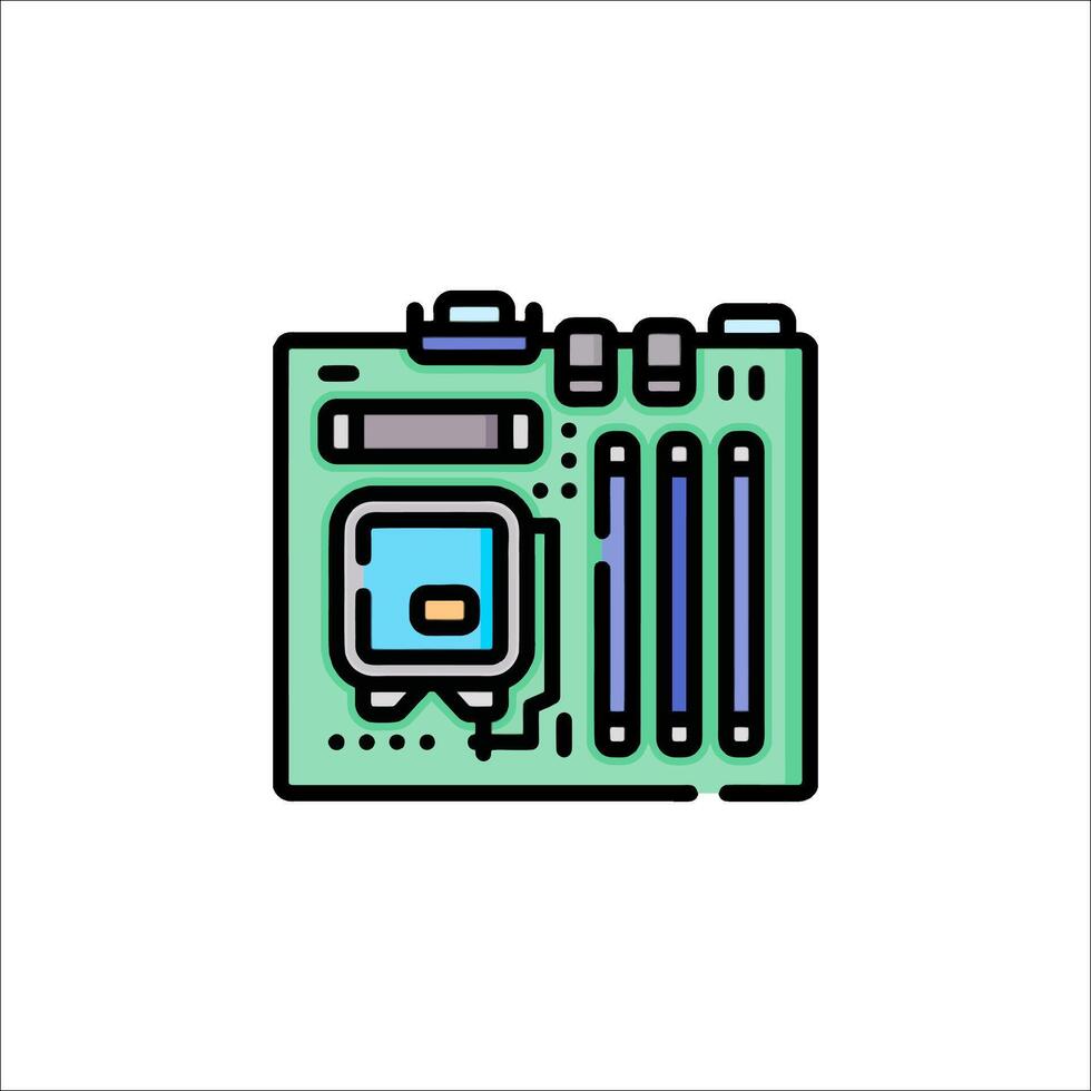 tarjeta madre icono computadora hardware circuito junta, UPC vector
