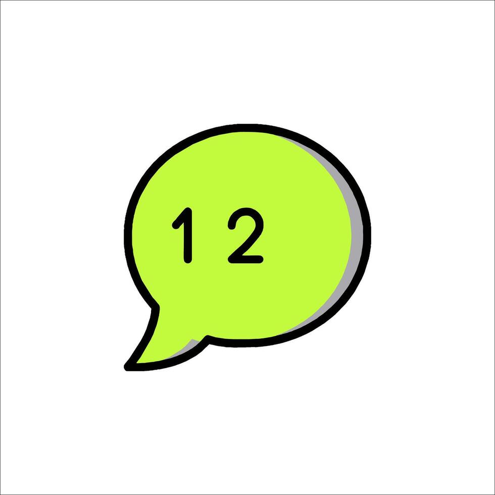 12 New Message Notification Icon Speech Bubble, communication vector