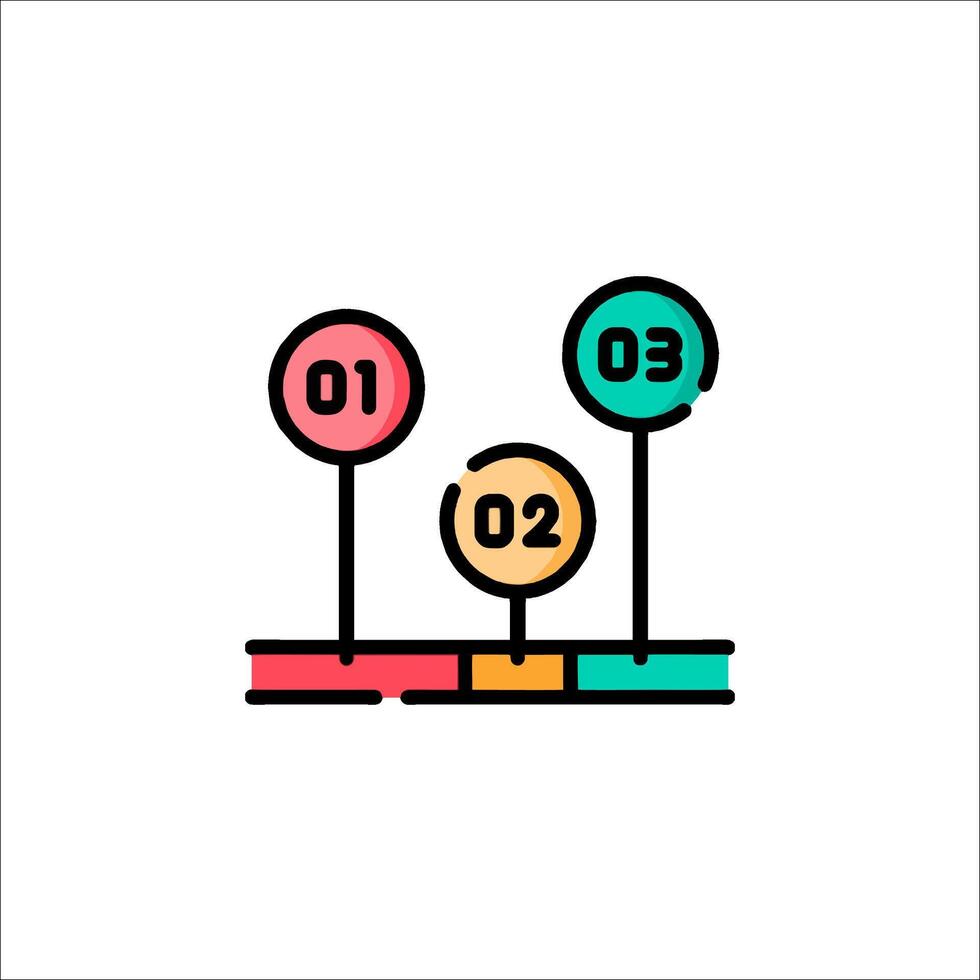 Process Steps Icon 1 2 3 Progression Workflow Diagram, business process vector