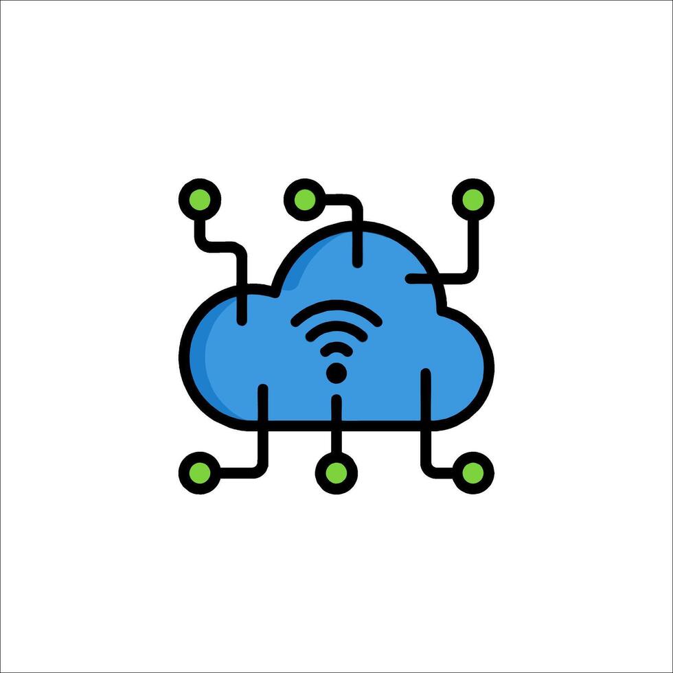 Cloud Computing Icon Wireless Network Data Storage Connectivity, communication vector