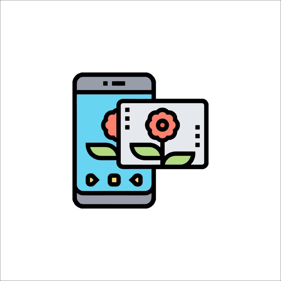 Mobile App Flower Design Smartphone UI Icon, mobile design vector