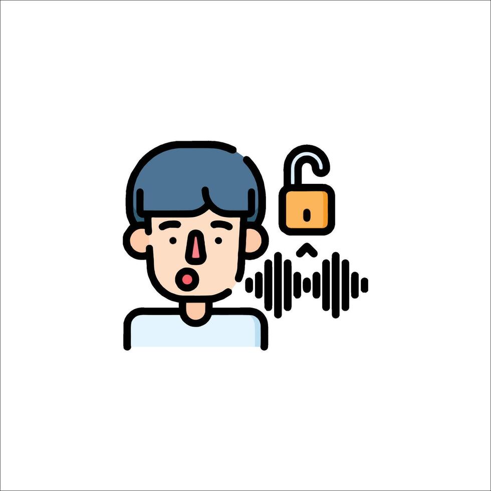 Voice Unlock Icon Biometric Authentication Voice Recognition, access vector