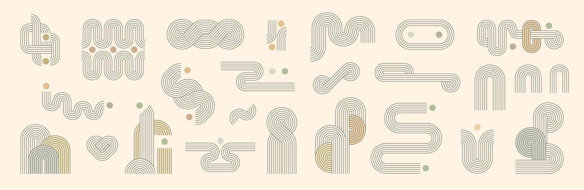 zen arco elementos con línea modelo vector