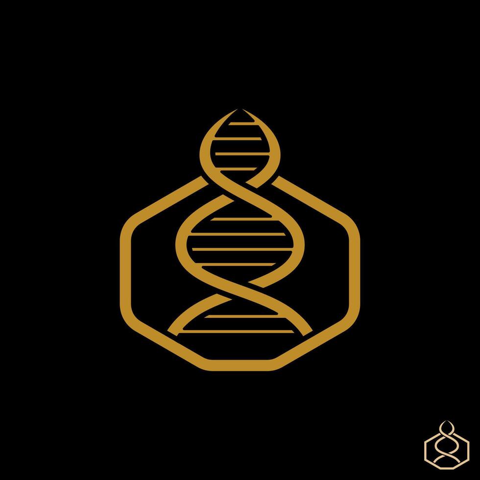line octagonal DNA health generic science chain helix vector