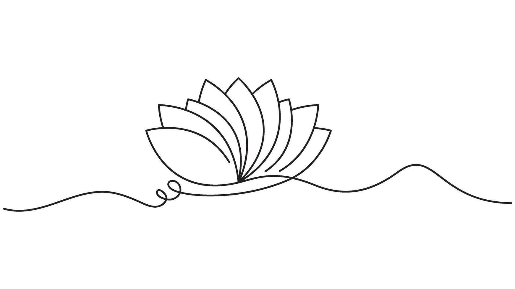 Elegant Lotus Flower Continuous Line Art Drawing for Serene Design Projects vector