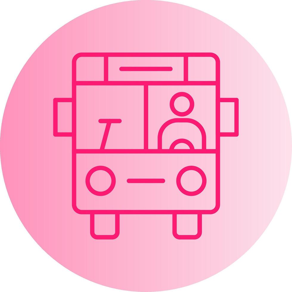 Professional Bus Driver Gradient Two Tone Circle vector