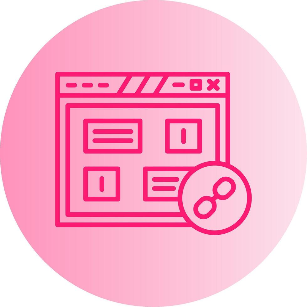 Hyperlinked Web Page Link Gradient Two Tone Circle vector