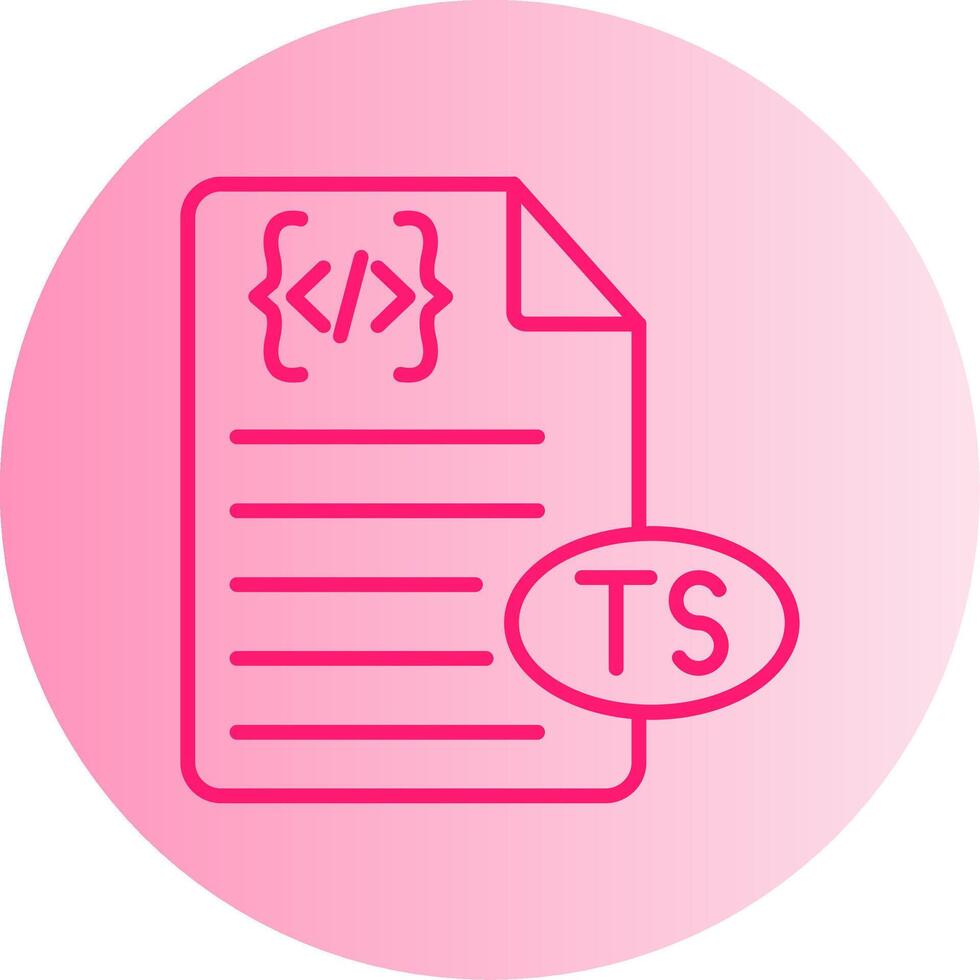 TypeScript Typed Code Icon Gradient Two Tone Circle vector