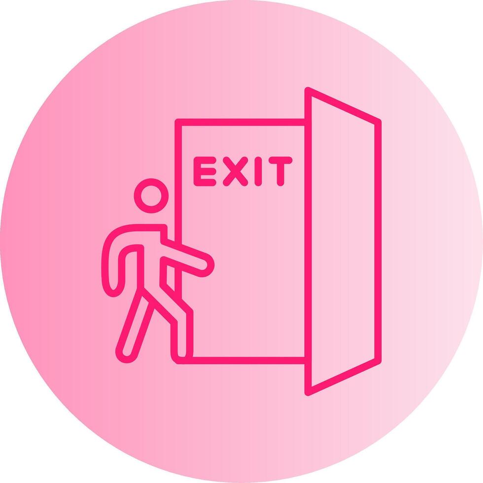 Clearly Marked Emergency Exit Gradient Two Tone Circle vector