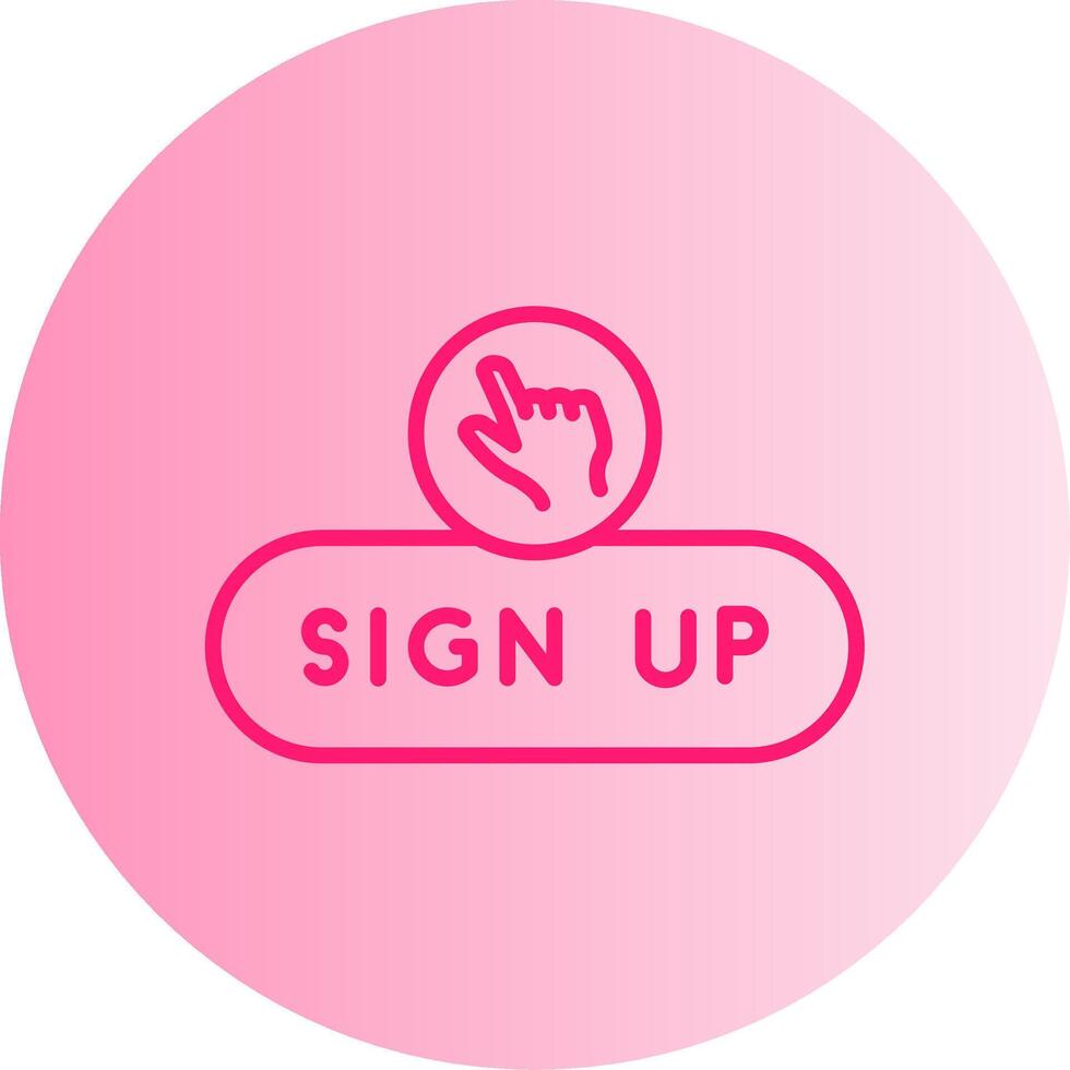 Sign Up Form Button Gradient Two Tone Circle vector