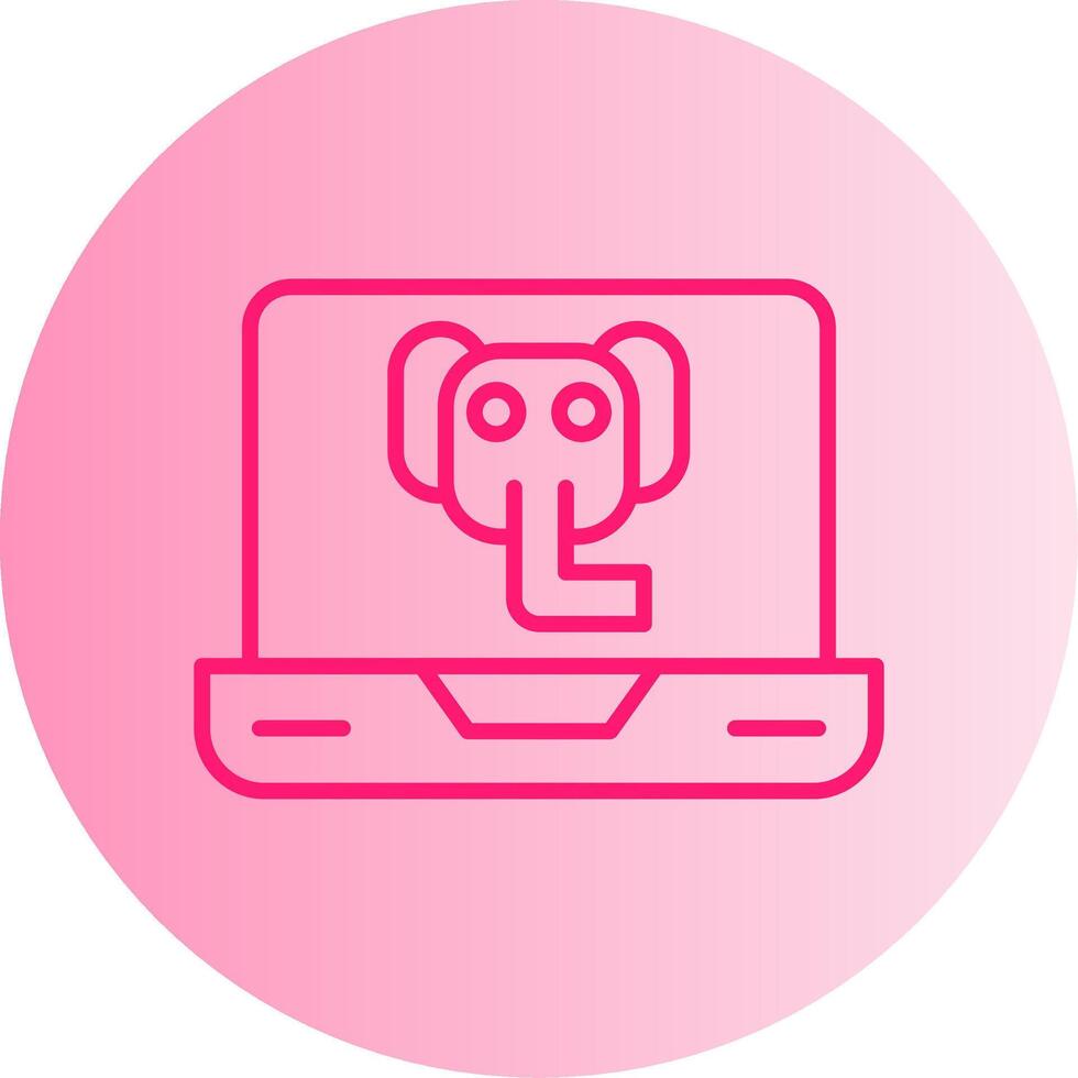 posgresql elefante db icono degradado dos tono circulo vector