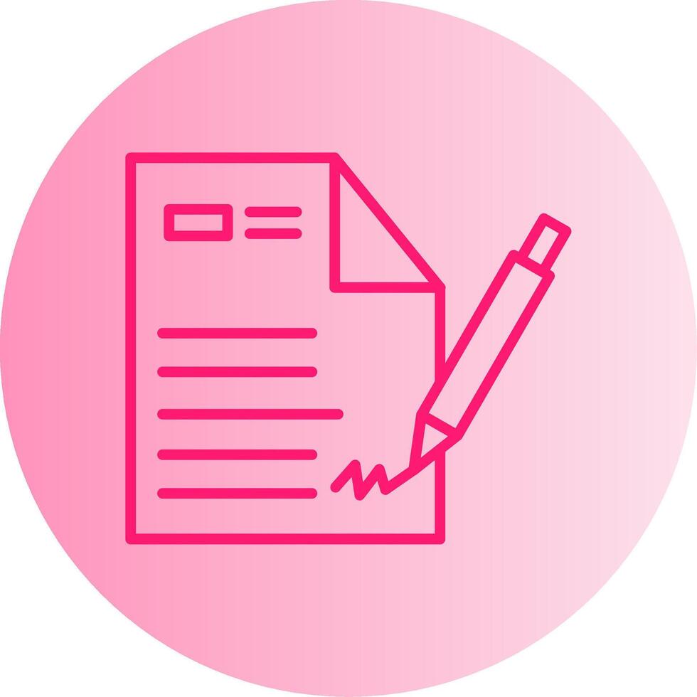 E Signature Document Signing Gradient Two Tone Circle vector