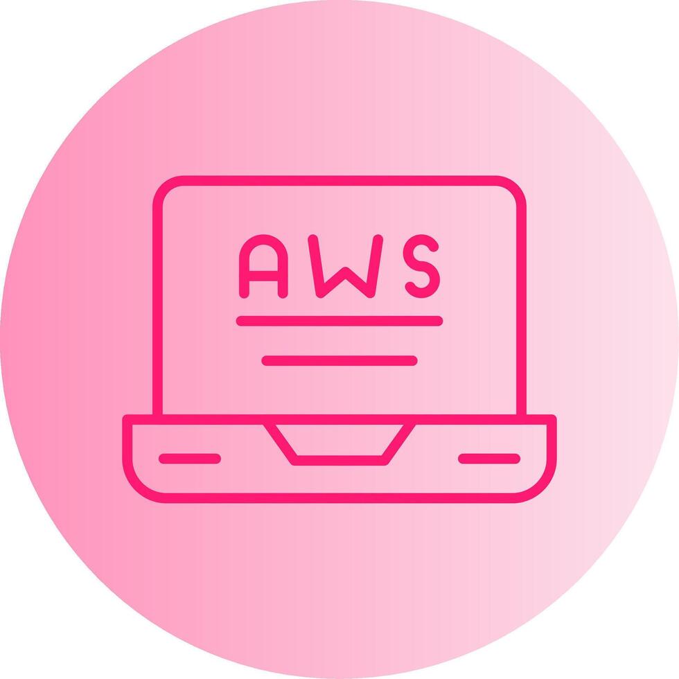aws nube informática icono degradado dos tono circulo vector
