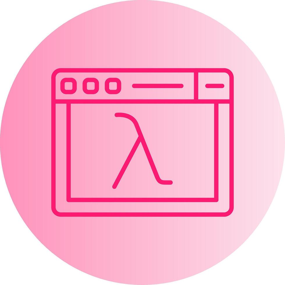 lambda función código bloquear degradado dos tono circulo vector