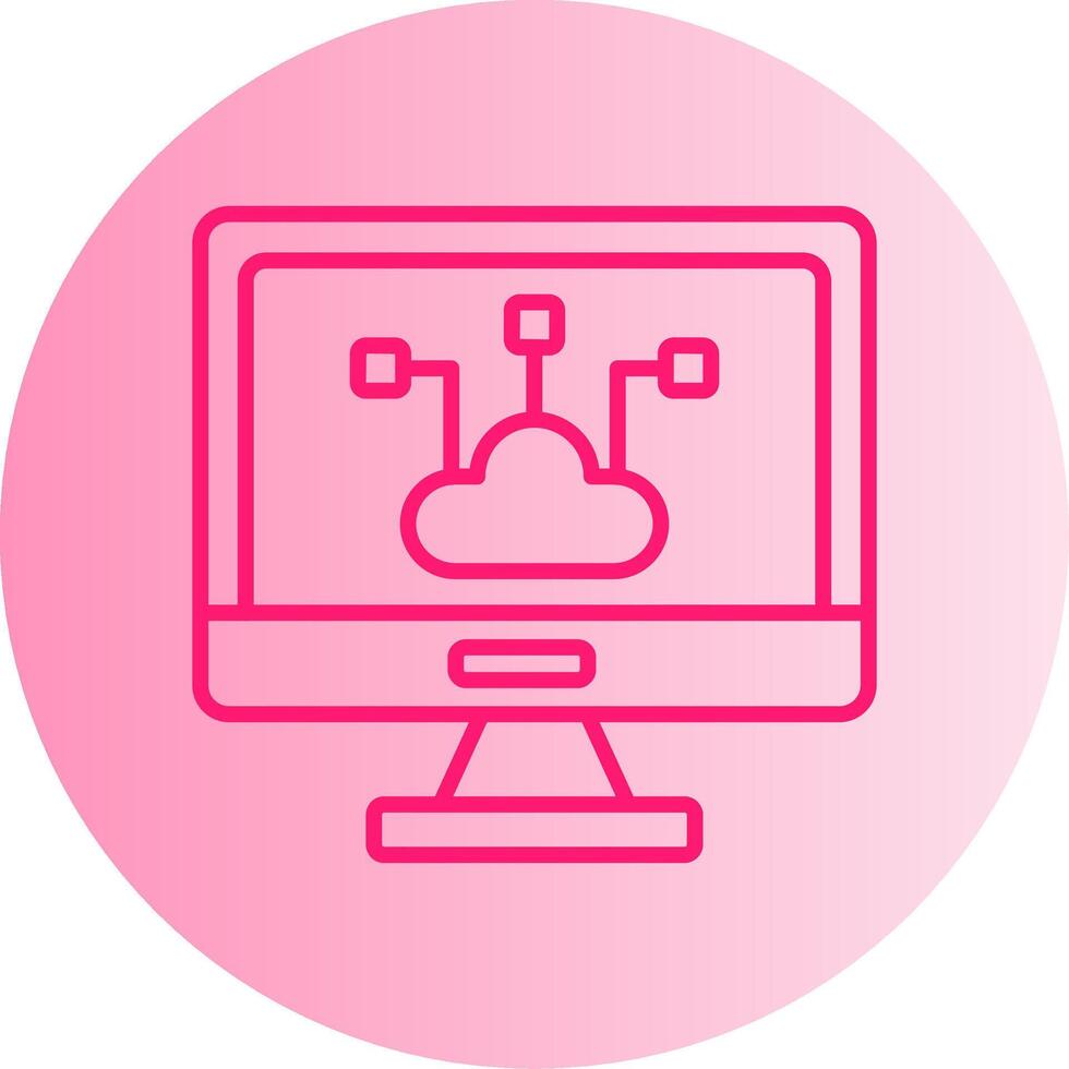 borde informática nodo icono degradado dos tono circulo vector