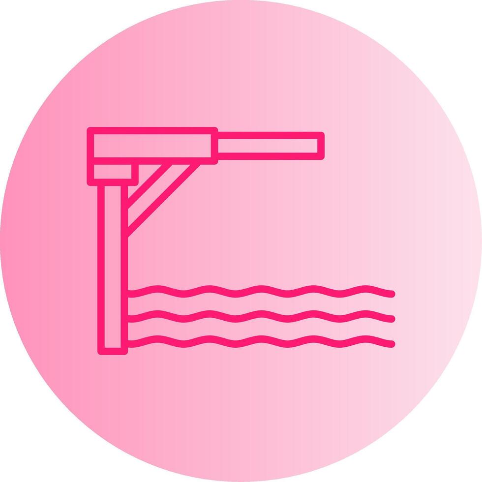 Jumping Springboard Platform Gradient Dual Tone Circle vector