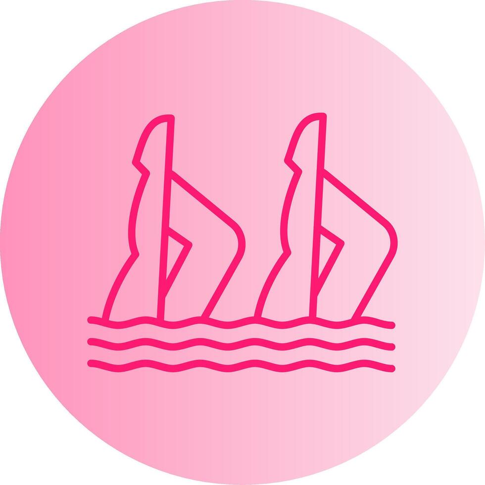 Synchronized Swimming Routine Gradient Dual Tone Circle vector