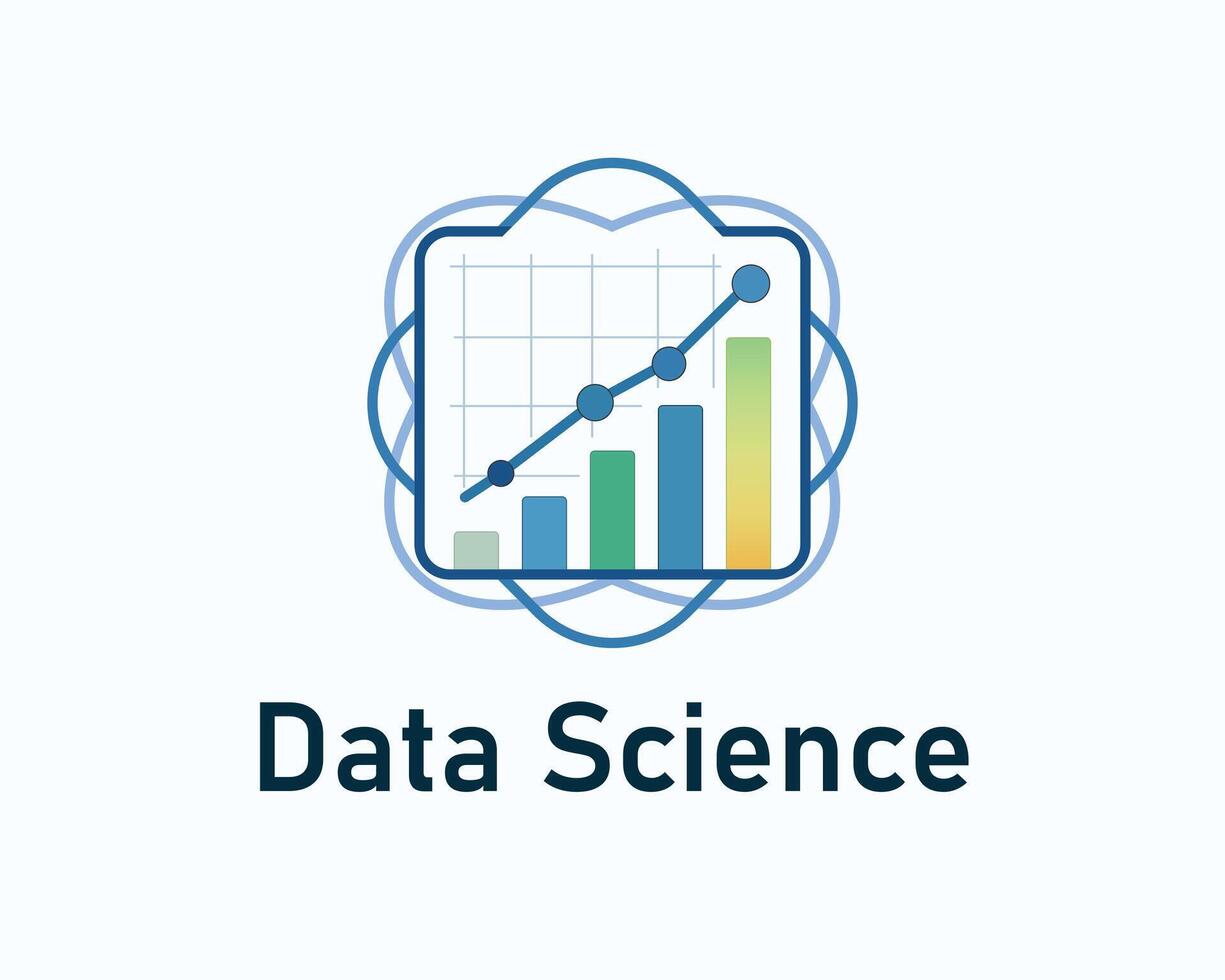 Data Science Logo Design with Analytics and Graph Concept vector