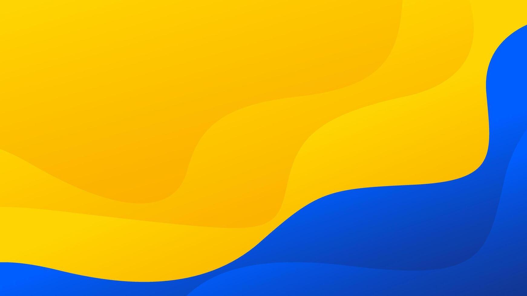 Abstract orange-yellow and blue gradient fluid wave background. Modern dynamic wallpaper. Template banner background for sales, business, ads, events, web, pages, and more vector