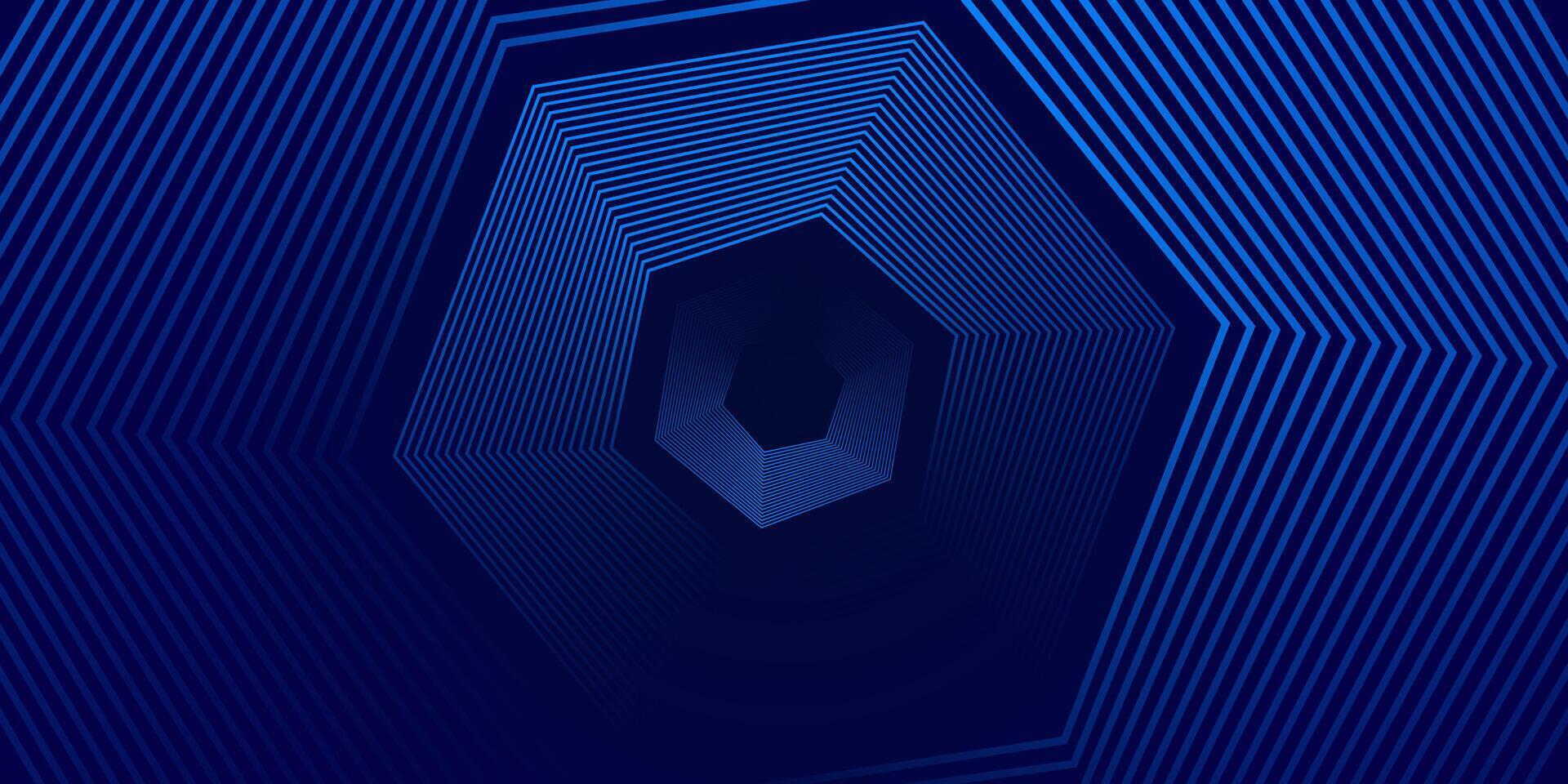 Dark blue background with hexagon geometric lines pattern.Futuristic technology concept. vector