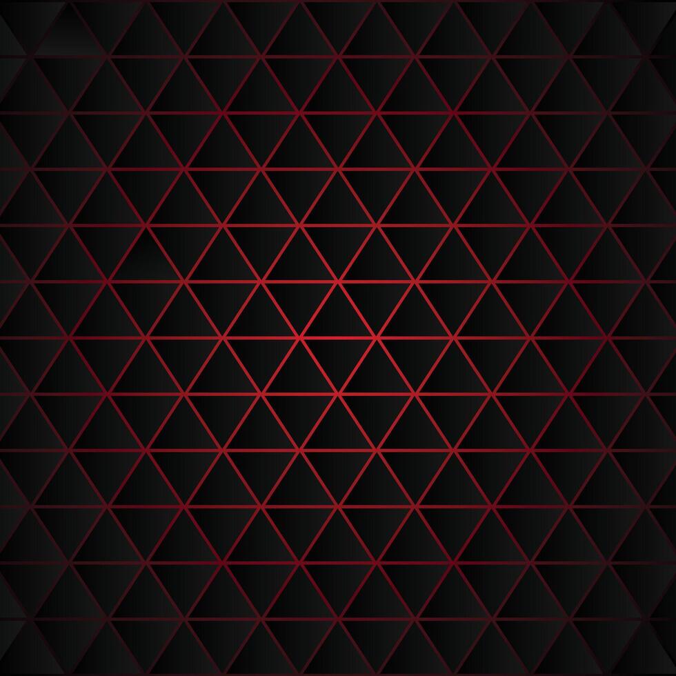 Abstract striking geometric pattern showcases a network of dark triangles, each outlined in a vivid red, creating a visually captivating and contemporary design element. vector