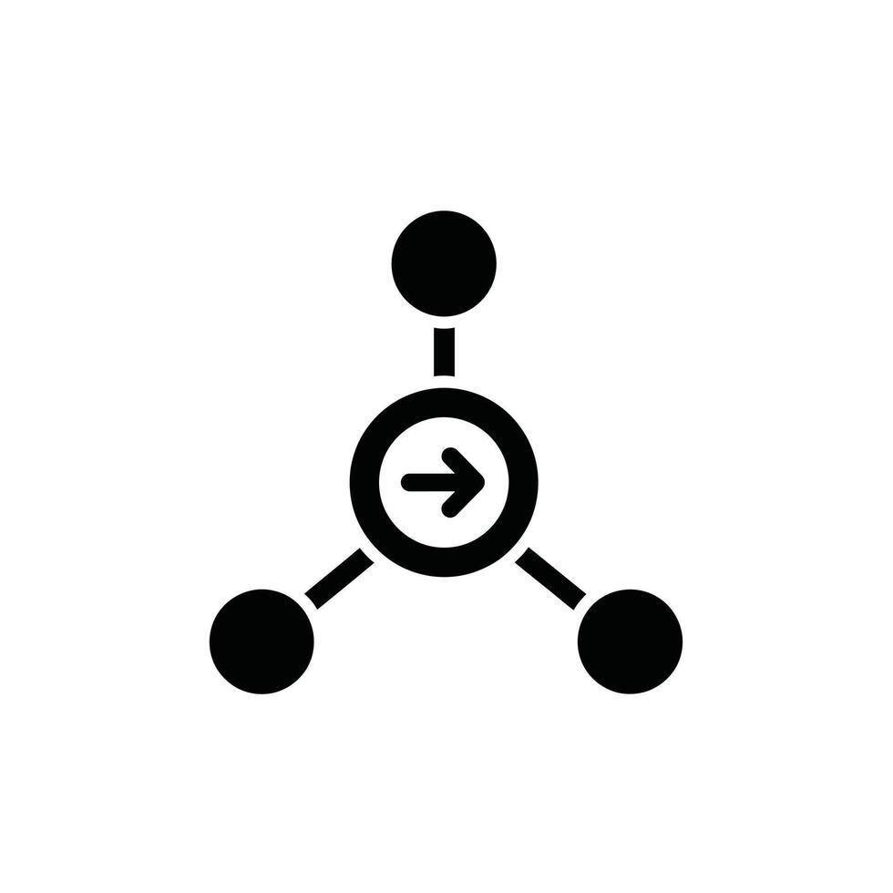 Network Diagram with Arrow Icon Data Flow, Connection, Process, Strategy, solution vector