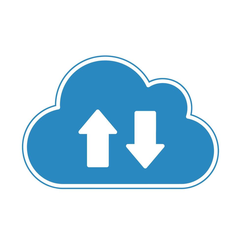 Cloud Upload Download Arrows Icon - Data Transfer and Storage Symbol, cloud computing vector